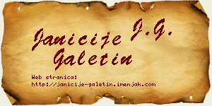 Janićije Galetin vizit kartica